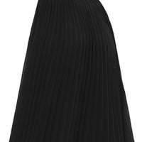 Women'S Pleated A-Line High Waist Swing Flare Midi Skirt