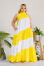 Yellow and White Halter Maxi Dress