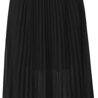 Women'S Pleated A-Line High Waist Swing Flare Midi Skirt