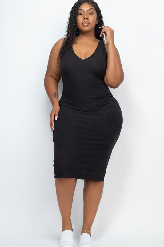 Plus Split Neck Bodycon Dress image 0