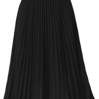 Women'S Pleated A-Line High Waist Swing Flare Midi Skirt