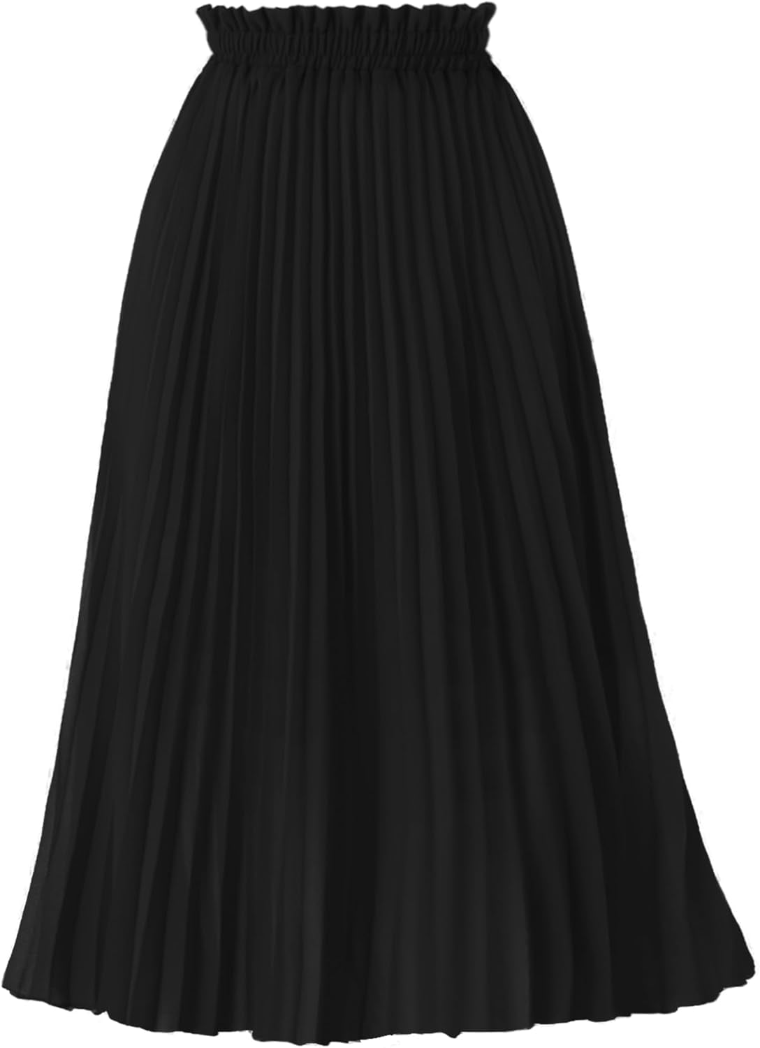 Women'S Pleated A-Line High Waist Swing Flare Midi Skirt